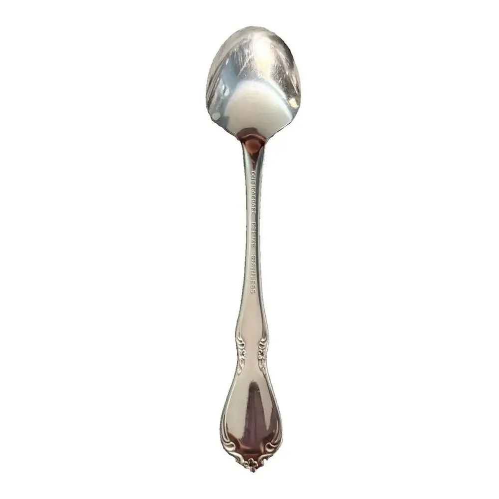 Oneidacraft Deluxe Chateau Stainless Steel Youth Flatware Spoon 1970s